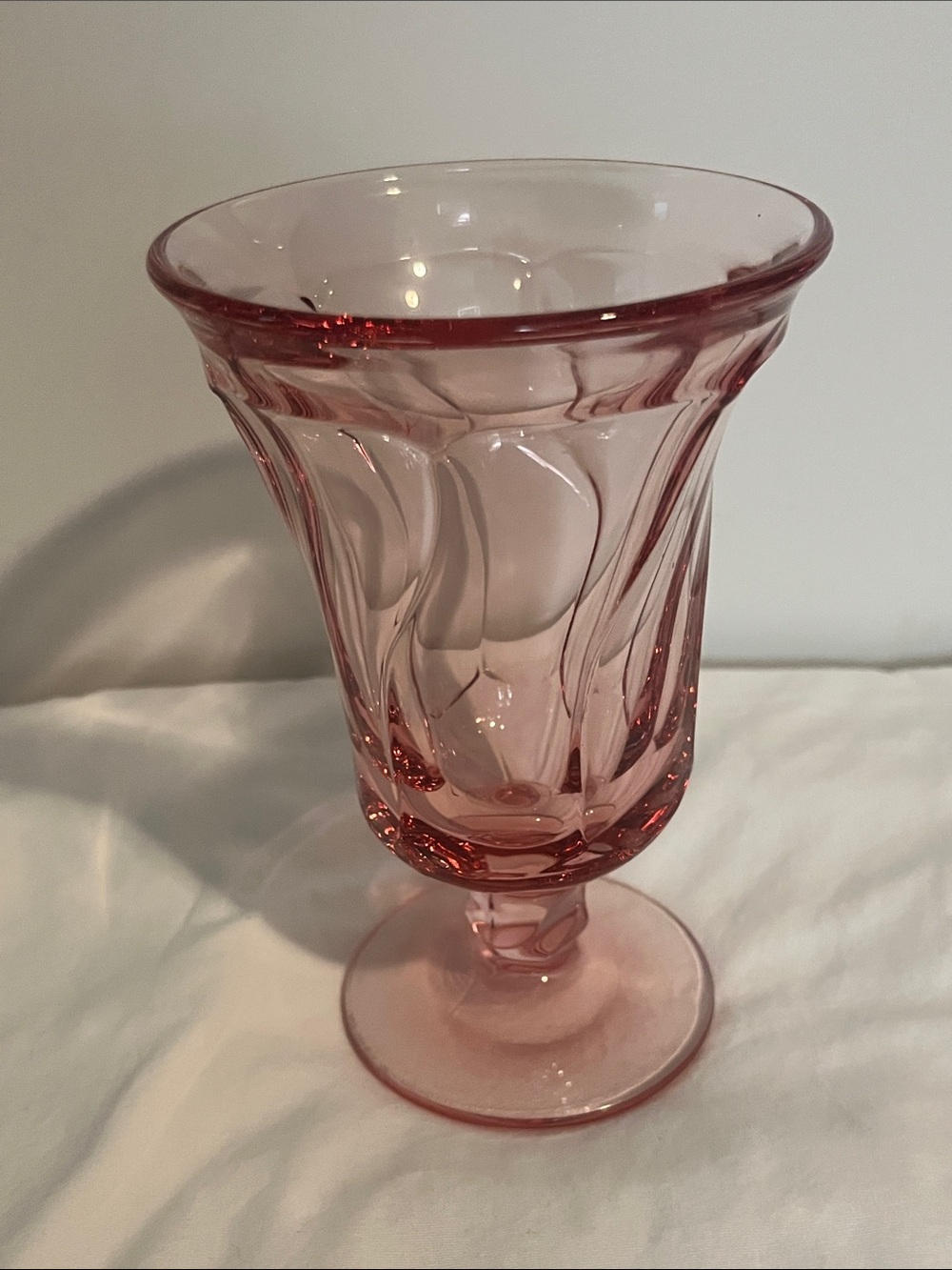 2 Fostoria "Jamestown" Pink Iced Tea Glasses Water Goblets Vintage 6 1/8"